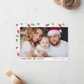 Carte de Noël Joyeuse + Bright One Photo (Devant/Arrière en situation)