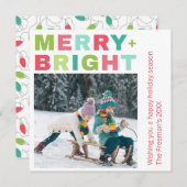 Carte de Noël Joyeuse + Bright One Photo (Devant / Derrière)