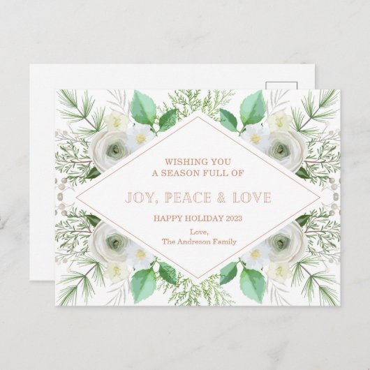 Carte de Noël Joyeuse Carte postale de Noël person (Devant / Derrière)