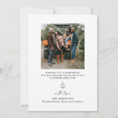 Carte de Noël Joyeuse de la famille Photo verte (Dos)