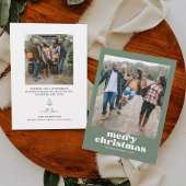 Carte de Noël Joyeuse de la famille Photo verte