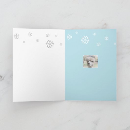 Carte de Noël Joyeuse de l'Alpaca de neige (Intérieur)