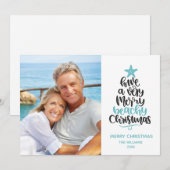 Carte de Noël Joyeuse de Plage (Devant / Derrière)