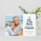 Carte de Noël Joyeuse de Plage (Debout devant)