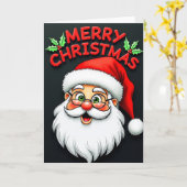 Carte de Noël joyeuse de Santa (Fleur jaune)