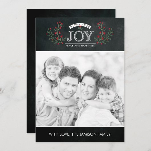 Carte de Noël joyeuse de tableau (Devant / Derrière)