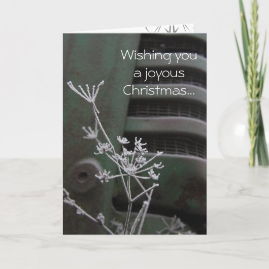 Carte de Noël joyeuse de tracteur (Devant)