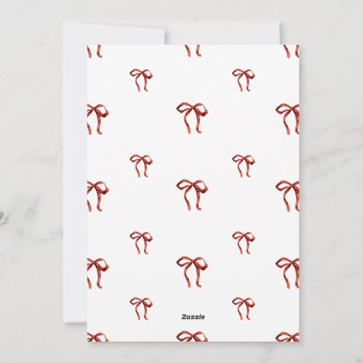 Carte de Noël Joyeuse et Bright Red Bow (Dos)