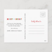 Carte de Noël joyeuse et brillante (Dos)