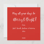 Carte de Noël Joyeuse et brillante (Dos)