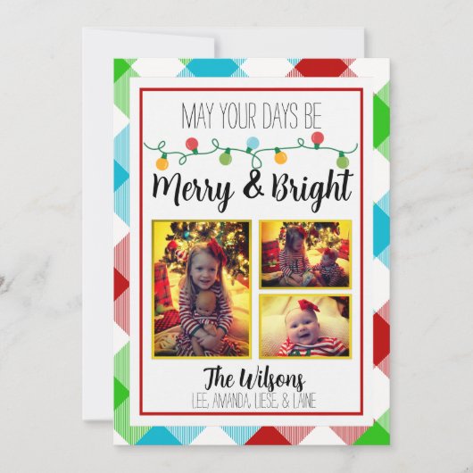 Carte de Noël Joyeuse et brillante (Devant)