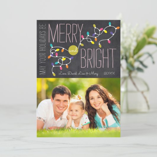 Carte de Noël Joyeuse et brillante - Verticale (Debout devant)