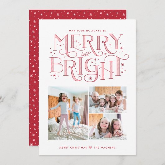 Carte de Noël Joyeuse et Lumineuse (Devant / Derrière)