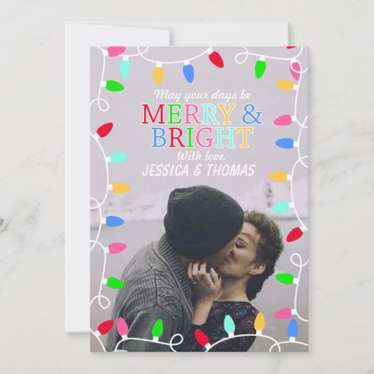 Carte de Noël Joyeuse et Lumineuse (Devant)