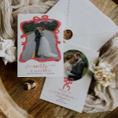 Carte de Noël Joyeuse et Mariage mariée