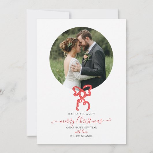 Carte de Noël Joyeuse et Mariage mariée (Dos)