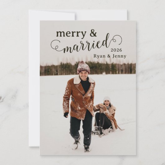 Carte de Noël Joyeuse et Mariée (Devant)