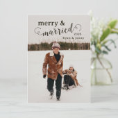 Carte de Noël Joyeuse et Mariée (Debout devant)