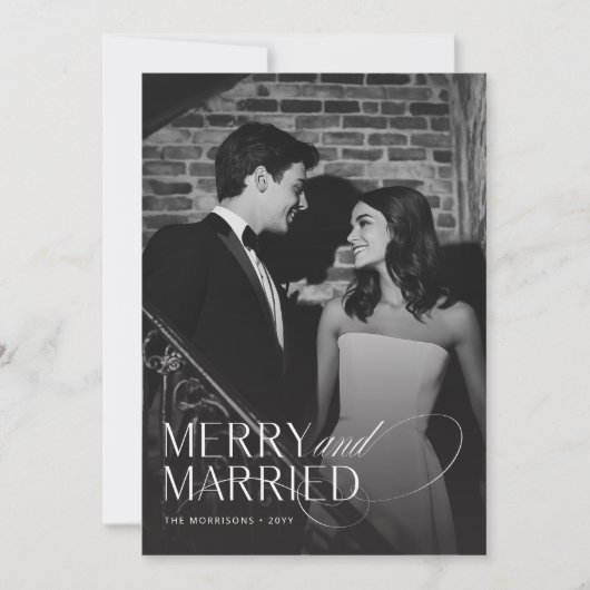 Carte de Noël Joyeuse Et Mariée (Devant)