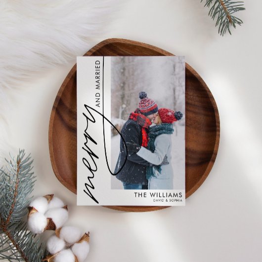 Carte de Noël Joyeuse et Mariée