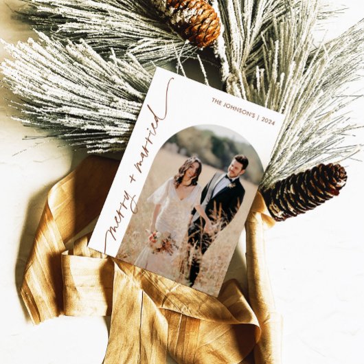 Carte de Noël Joyeuse et Mariée