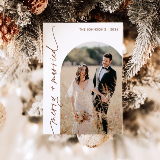 Carte de Noël Joyeuse et Mariée