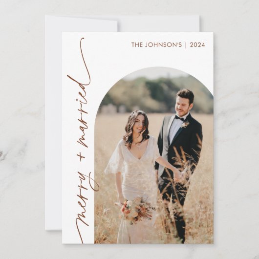 Carte de Noël Joyeuse et Mariée (Devant)