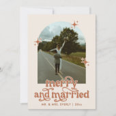 Carte de Noël Joyeuse et mariée Boho (Devant)