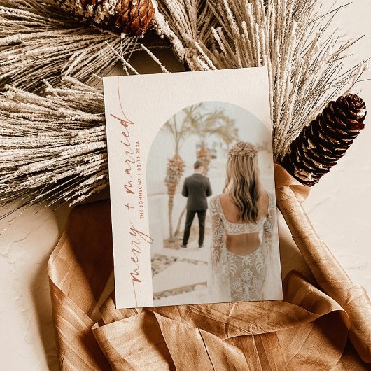 Carte de Noël Joyeuse et Mariée | Carte Boho