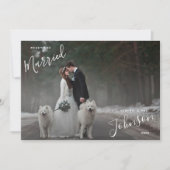 Carte de Noël Joyeuse et mariée en script blanc (Devant)