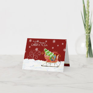 Carte de Noël Joyeuse étoile à neige père Noël