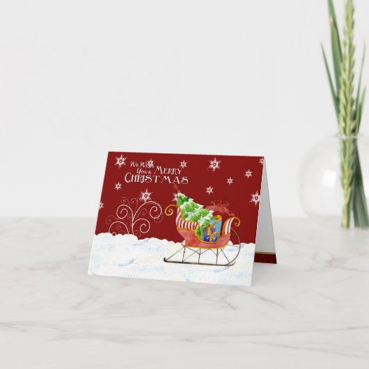 Carte de Noël Joyeuse étoile à neige père Noël (Devant)