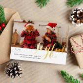Carte de Noël Joyeuse Famille Photo Script Moderne