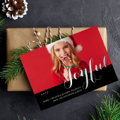 Carte de Noël Joyeuse Famille Photo Script Moderne