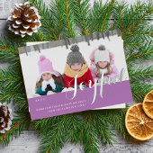 Carte de Noël Joyeuse Famille Photo Script Moderne