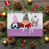 Carte de Noël Joyeuse Famille Photo Script Moderne