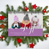 Carte de Noël Joyeuse Famille Photo Script Moderne