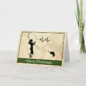 Carte de Noël joyeuse femme battement de coeur pêc (Devant)