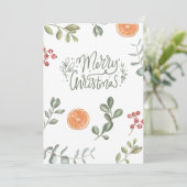 Carte de Noël Joyeuse inspirée de la nature avec o (Debout devant)