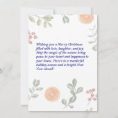 Carte de Noël Joyeuse inspirée de la nature avec o (Dos)