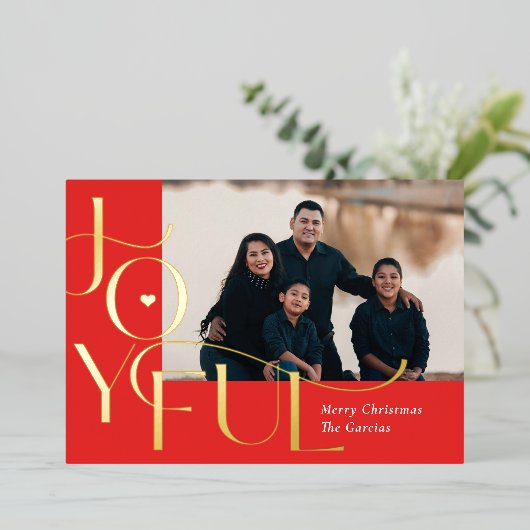 Carte de Noël Joyeuse Life Foil (Debout devant)