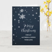 Carte de Noël Joyeuse mère et père de la neige (Fleur jaune)