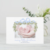 Carte de Noël Joyeuse Naissance Bébé Photo (Debout devant)