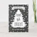 Carte de Noël Joyeuse Oncle Chalkboard<br><div class="desc">Joyeuse carte de voeux de Noël pour votre oncle avec motif de tableau noir rustique,  arbre de Noël et flocons de neige. Souhaitez bien à votre oncle cette saison de vacances avec cette carte de voeux élégante.</div>