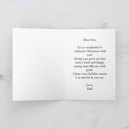 Carte de Noël Joyeuse Papa et Fils dans la Neige M (Intérieur)