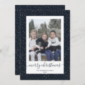 Carte de Noël Joyeuse photo Blue Gold (Devant / Derrière)