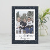 Carte de Noël Joyeuse photo Blue Gold (Debout devant)