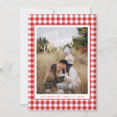 Carte de Noël Joyeuse photo Red Plaid (Devant)