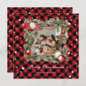 Carte de Noël Joyeuse photo Red Starry (Devant / Derrière)