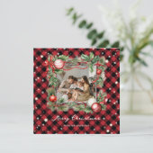 Carte de Noël Joyeuse photo Red Starry (Debout devant)